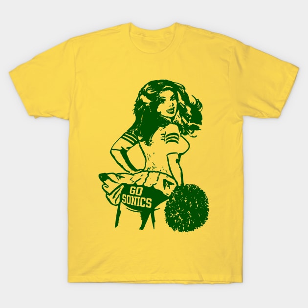 Retro Supersonics Basketball Cheerleader T-Shirt by darklordpug